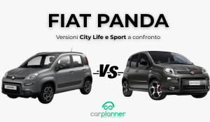 Confronto visivo tra Fiat Panda City Life e versione Sport parcheggiate in ambiente urbano