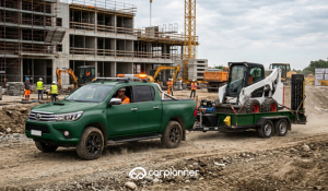 Toyota Hilux con rimorchio durante un utilizzo professionale