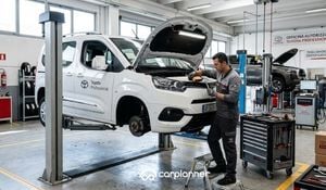 Toyota Proace durante un intervento di manutenzione presso un'officina Toyota Professional Toyota Proace durante un intervento di manutenzione presso un'officina Toyota Professional